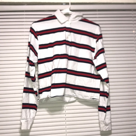 Brandy Melville striped collared long sleeve - Picture 4 of 5